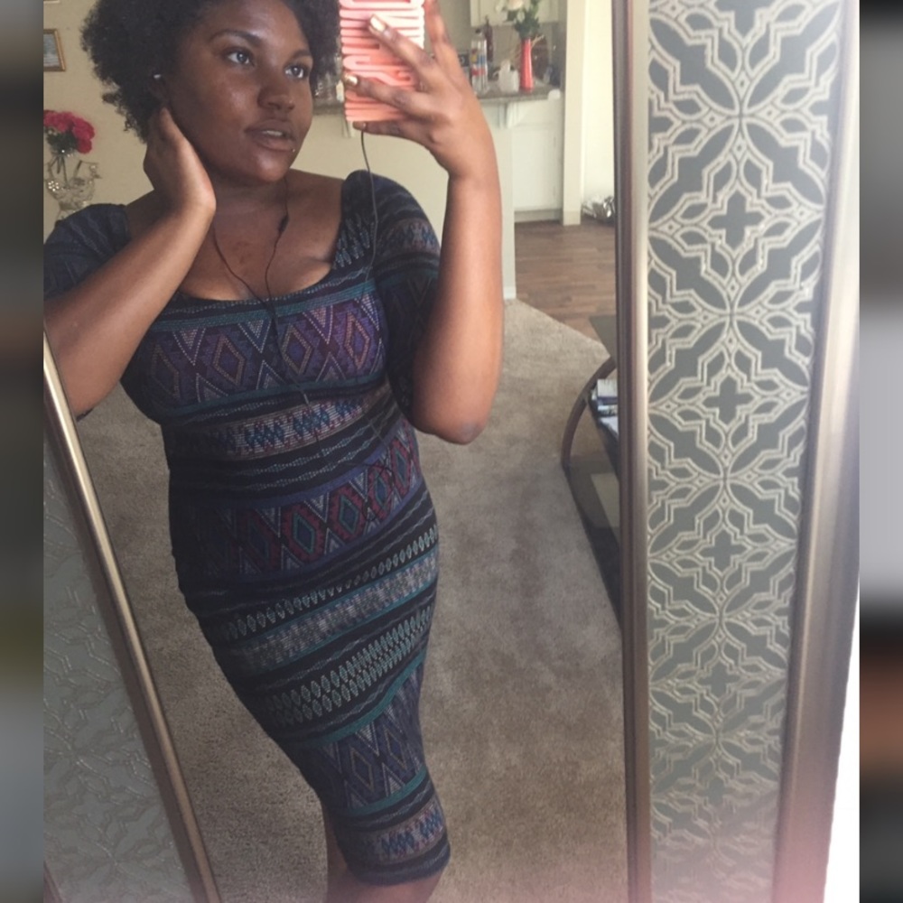 Multi pattern dress